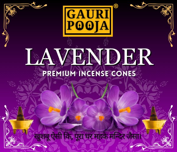 Gauri Pooja Lavender Dhoop Cones Wholesale Pack | Pack of 24 | 24 Packet in 1 Box (Each Packet Contain 10 Cones)